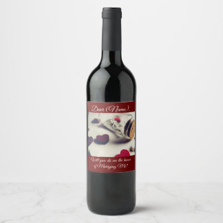 Étiquettes de bouteille de vin Marry Me