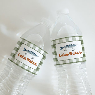 Étiquettes de bouteille d'eau de la partie de pêch