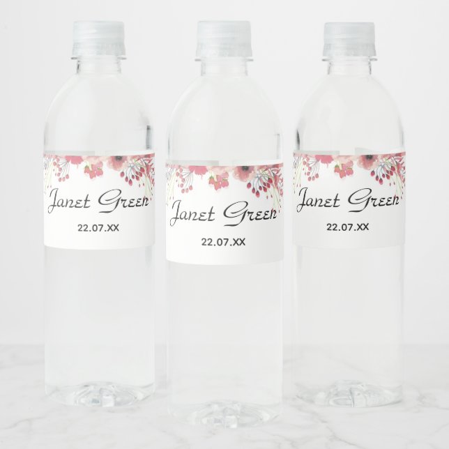 Étiquettes de bouteille d'eau de mariage élégantes (Bouteilles)