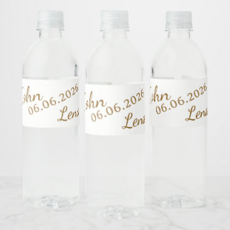 Étiquettes de bouteille d'eau de mariage florales