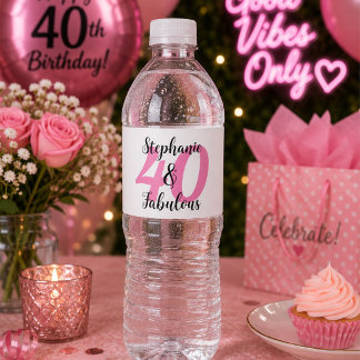 Étiquettes de bouteille d'eau personnalisées 40 &