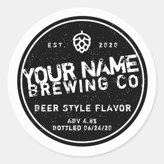 Étiquettes de bouteille Homebrew personnalisés - A (Devant)