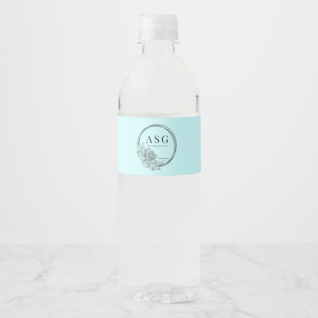 Étiquettes de bouteilles ASG en Aqua (Devant)