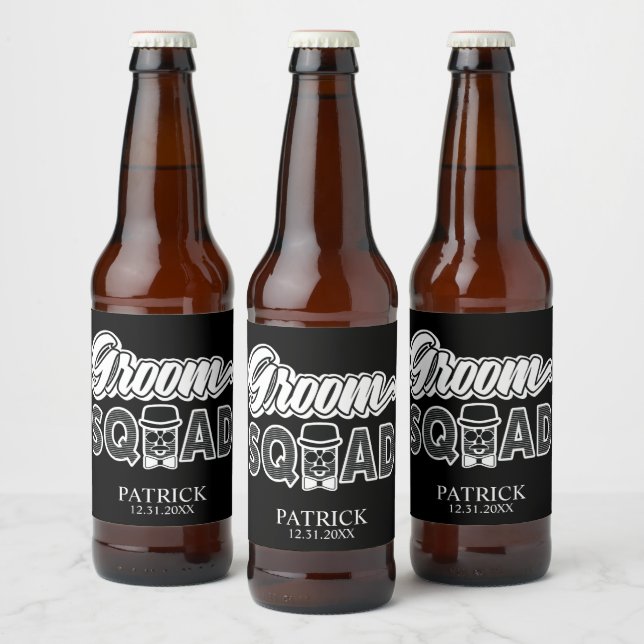 Étiquettes de bouteilles de bière pour la team du  (Bouteilles)