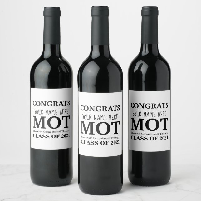 Étiquettes de bouteilles de vin MOT personnalisabl (Bouteilles)