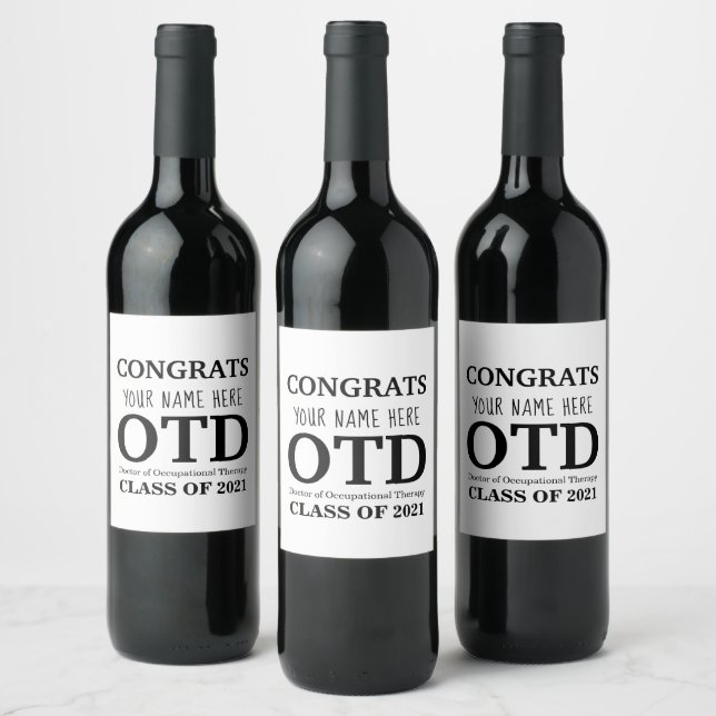 Étiquettes de bouteilles de vin OTD personnalisabl (Bouteilles)