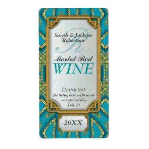 Étiquettes de bouteilles de vin personnalisées dor