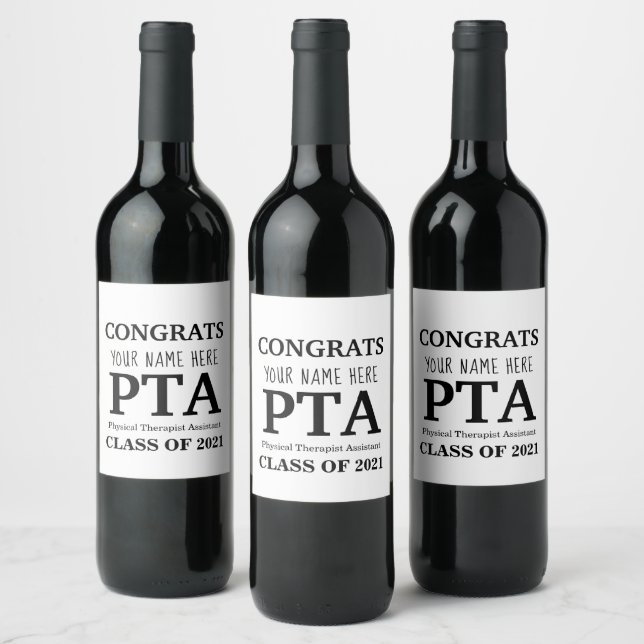 Étiquettes de bouteilles de vin PTA personnalisabl (Bouteilles)