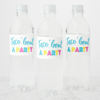 Étiquettes de bouteilles d'eau Taco