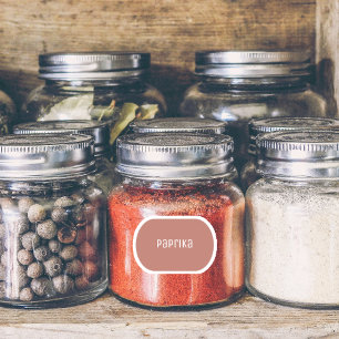 Étiquettes de bouteilles d'épices arrondies