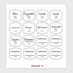 Étiquettes de bouteilles d'huile