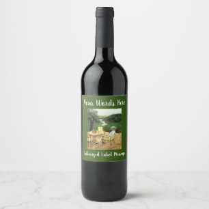 Étiquettes de bouteilles personnalisées d'art vin