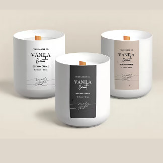 Étiquettes de branding de bougie verticales