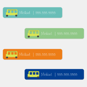 Étiquettes de bus scolaire de véhicule Nom Numéro