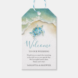 Étiquettes de cadeau à l'aquarelle de bienvenue de