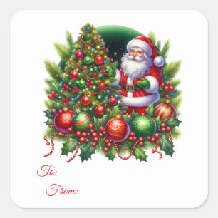 Étiquettes de cadeau autocollantes de Noël