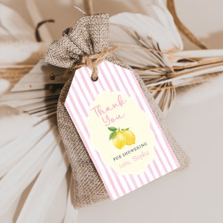 Étiquettes de cadeau Baby Shower Citron Citrus Ros