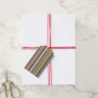 Étiquettes de cadeau contemporaines à pied multico