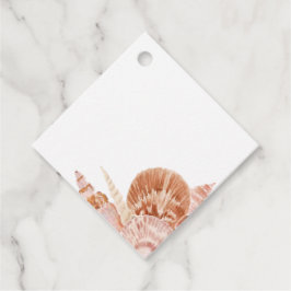Étiquettes de cadeau coquillage à l'aquarelle