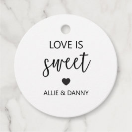 Étiquettes de cadeau d'amour doux, mariage noir ou