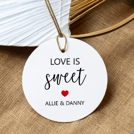 Étiquettes de cadeau d'amour sucré, mariage rouge