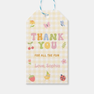 Étiquettes de cadeau d'anniversaire de fille à car