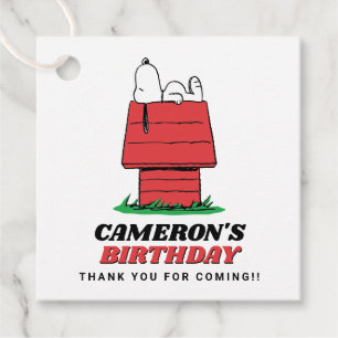 Étiquettes de cadeau d'anniversaire Peanuts Snoopy