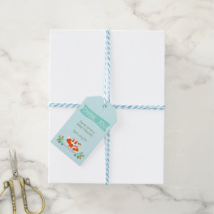Étiquettes de cadeau de baby shower de renards de
