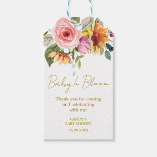 Étiquettes de cadeau de baby shower Merci Floral