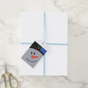 Étiquettes de cadeau de bonhomme de neige