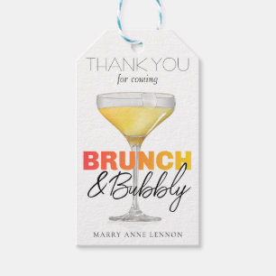 Étiquettes de cadeau de brunch et de boissons gaze