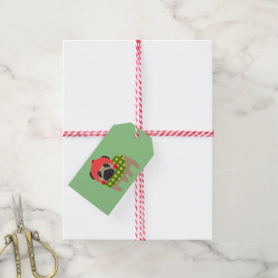 Étiquettes de cadeau de carlin de Noël