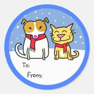Étiquettes de cadeau de chien et de chat