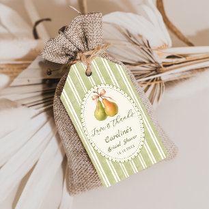 Étiquettes de cadeau de douche de mariée poire pai