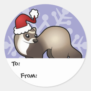 Étiquettes de cadeau de furet de Noël