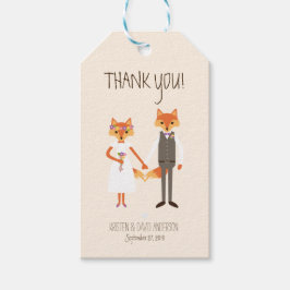 Étiquettes de cadeau de mariage en ivoire renards 