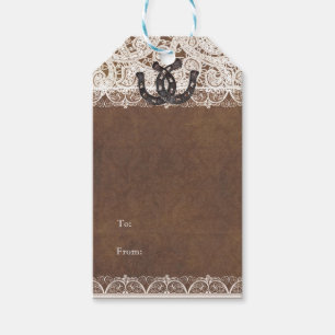 Étiquettes de cadeau de mariage rustiques avec fer