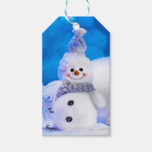 Étiquettes de cadeau de Noël/bonhomme de neige