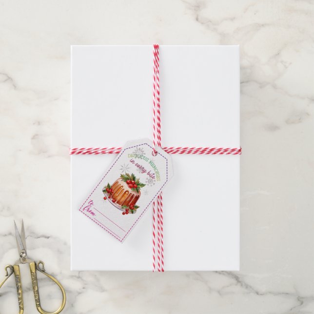 Étiquettes de cadeau de Noël d'art festif (Avec de la ficelle)