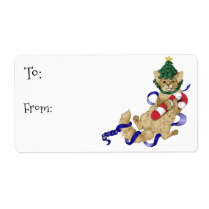 Étiquettes de cadeau de Noël de chat de Kitty