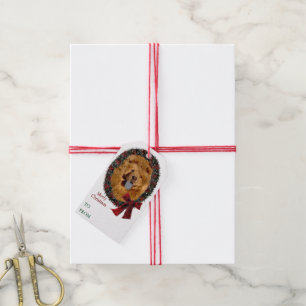 Étiquettes de cadeau de Noël de chow-chow de