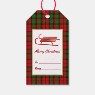 Étiquettes de cadeau de Noël de plaid de clan de