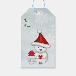 Étiquettes de cadeau de Noël d'ours polaire et de