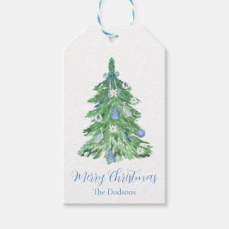Étiquettes de cadeau de Noël en Chinoiserie Bleue