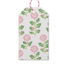 Étiquettes de cadeau de Noël Fleur Marguerite Rose