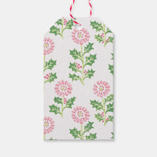Étiquettes de cadeau de Noël Fleur Marguerite Rose