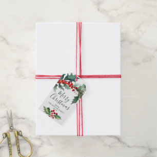 Étiquettes de cadeau de Noël Holiday Holly