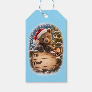 Étiquettes de cadeau de Noël pour bébé ourson