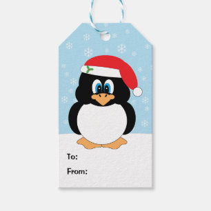 Étiquettes de cadeau de pingouin de Noël