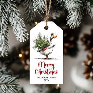 Étiquettes de Cadeau Drôles de Noël avec une Oie F